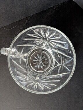 VTG MCM Anchor Hocking Clear Punch Glass Prescut Star Of David EAPC 4" x 2"